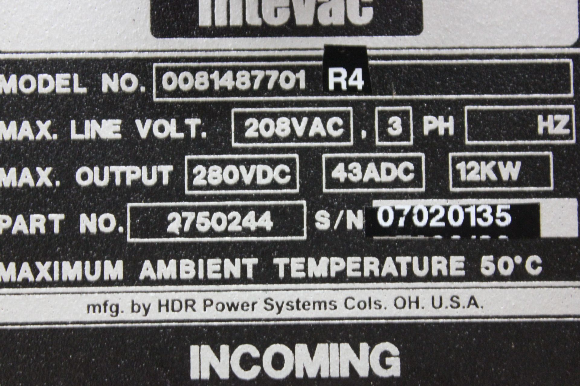 INTEVAC HEATER POWER SUPPLY - Image 5 of 5