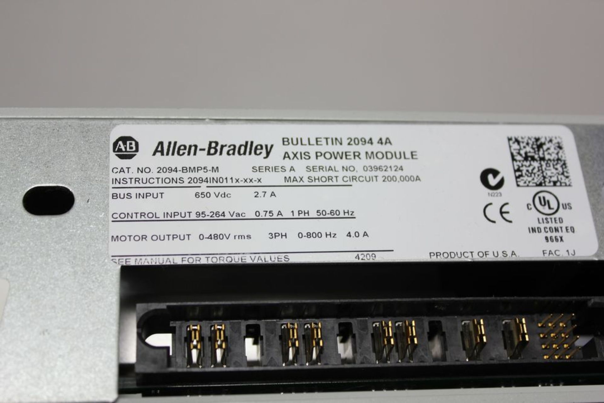 ALLEN BRADLEY KINETIX 6200 AXIS POWER MODULE & SPEED CONTROL - Image 7 of 8