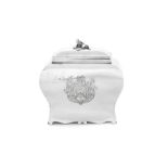 Small George III silver tea caddy of bombé form, makers’ mark attributed to Vere and Lutwyche