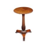 A Regency fiddleback mahogany occasional table