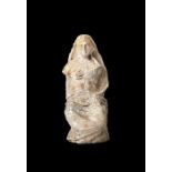 A Medieval fragmentary English limestone group of the seated Virgin