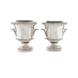 A pair of Old Sheffield Plate wine coolers, circa 1820