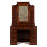 A George III carved mahogany writing cabinet attributed to Wright & Elwick