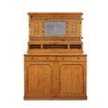 A Victorian figured light oak snooker, billiards or pool cabinet attributed to Thurston & Co.