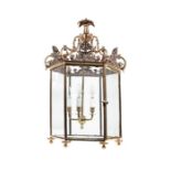A Regency style five light brass hall lantern