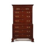 A George III mahogany chest on chest