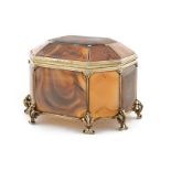 A Continental octagonal silver-gilt mounted agate casket, probably Viennese, circa 1870