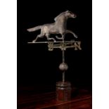 A copper weathervane modelled as a running horse, mid 20th century