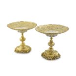 An imposing pair of Edwardian silver-gilt tazze by Sebastian Garrard, London, 1904