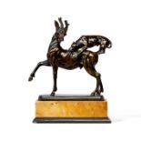 An early 19th century Italian Grand Tour bronze group of a stag and hunting dog