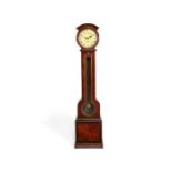 An early 19th century tulipwood parquetry and purplewood crossbanded longcase clock