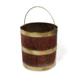 A Regency mahogany and brass bound bucket