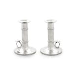 A pair of Hungarian silver chamber candlesticks by Carolus Laky, Budapest-Pest, 1834