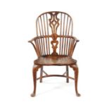 A George III yew and elm Windsor armchair, Thames Valley, circa 1790