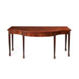 A George III mahogany crossbanded and harewood banded serving table