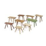 A group of nine stools, various timbers, one painted green,18th and 19th century