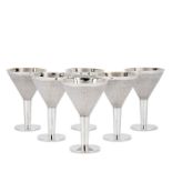 A set of six silver cocktail cups by Gerald Benney, London, 1966
