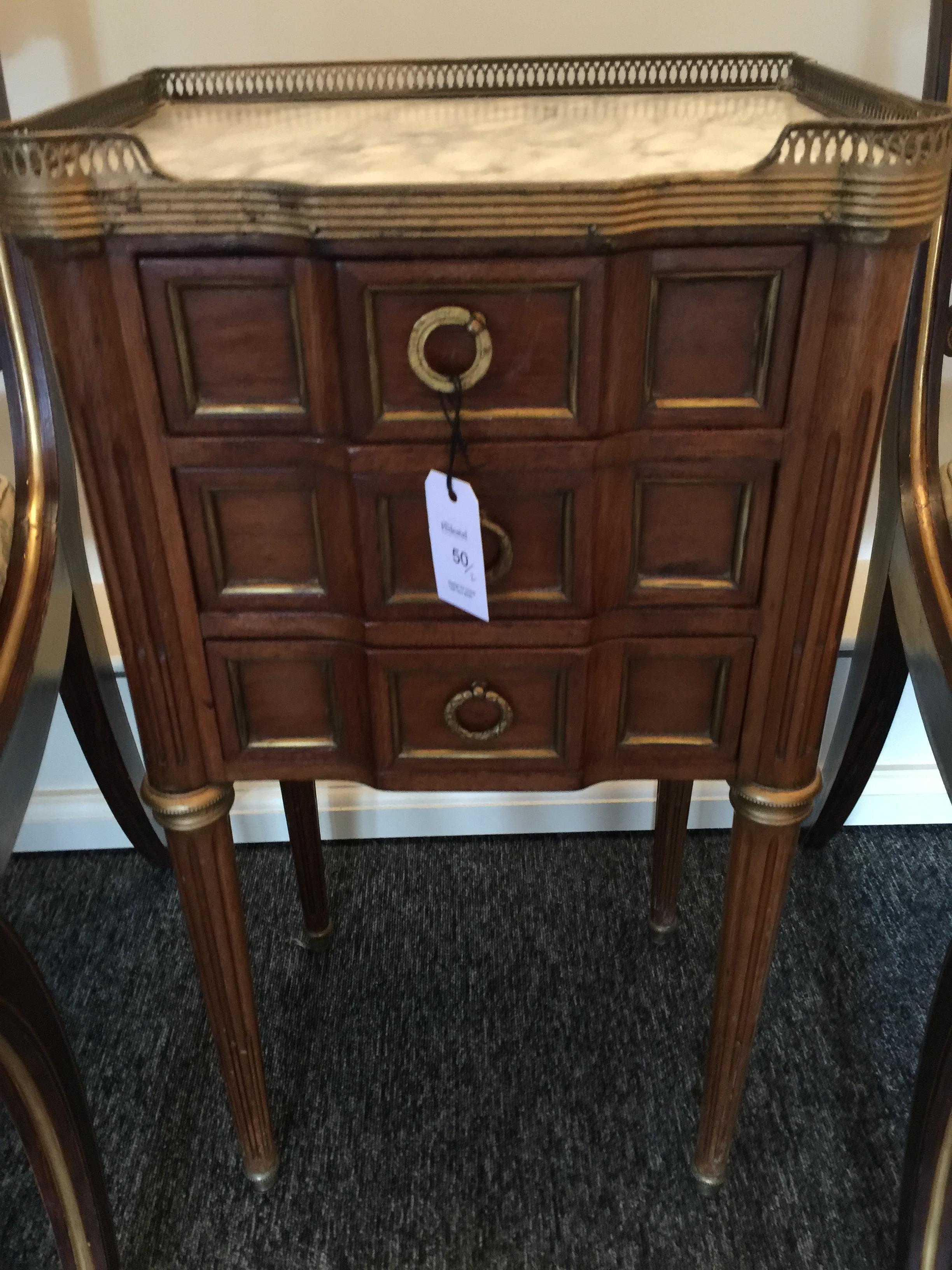 A pair of Louis XVI style mahogany and gilt metal mounted bedside commodes - Image 2 of 11