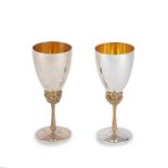 A pair of parcel-gilt silver wine goblets by Stuart Devlin, London, 1977