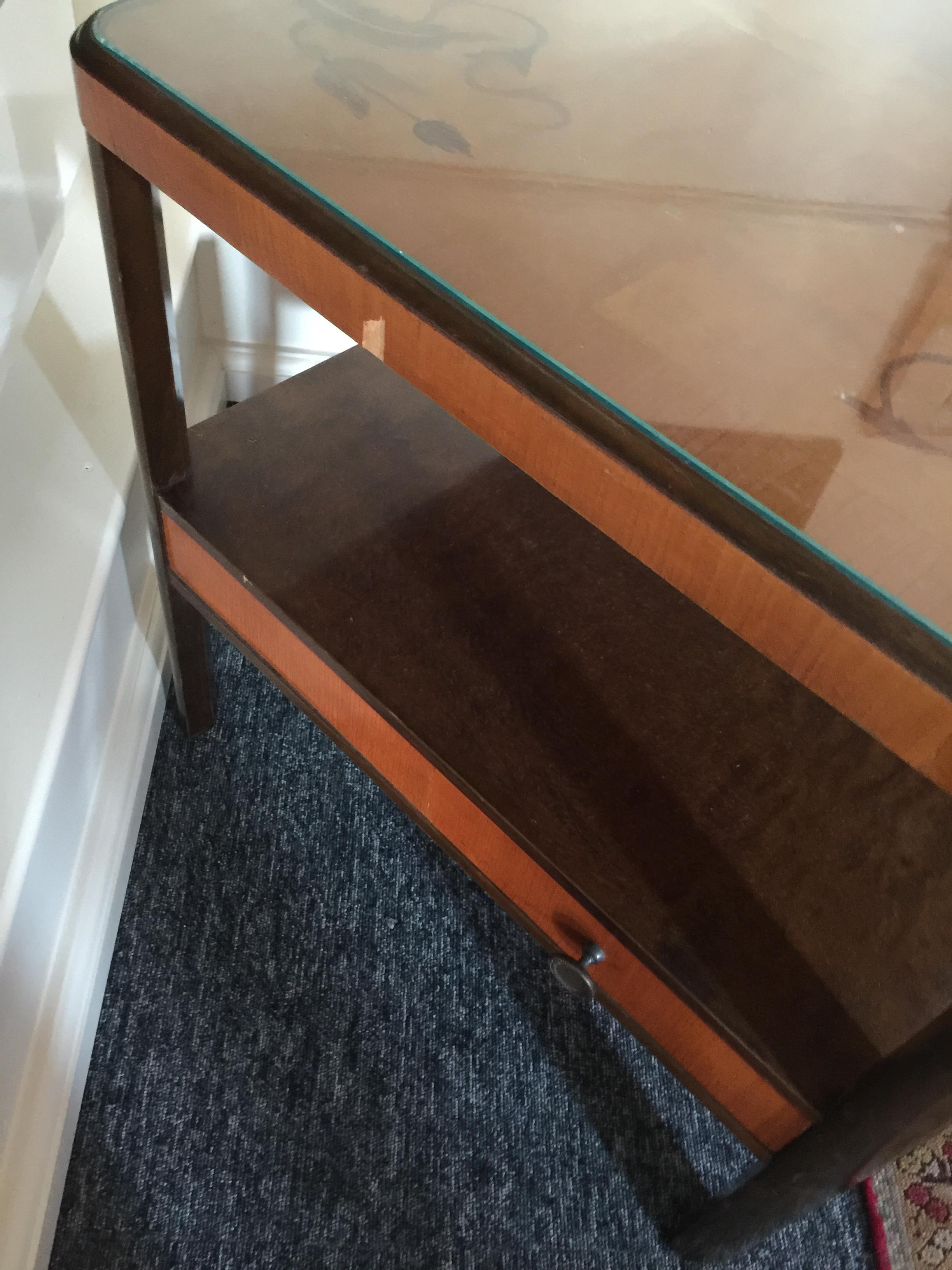 A Swedish Art Deco two tier marquetry low occasional table, 1930's - Image 4 of 8