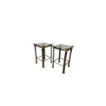 A pair of 1970's Italian chrome, gilt brass occasional tables by Mara