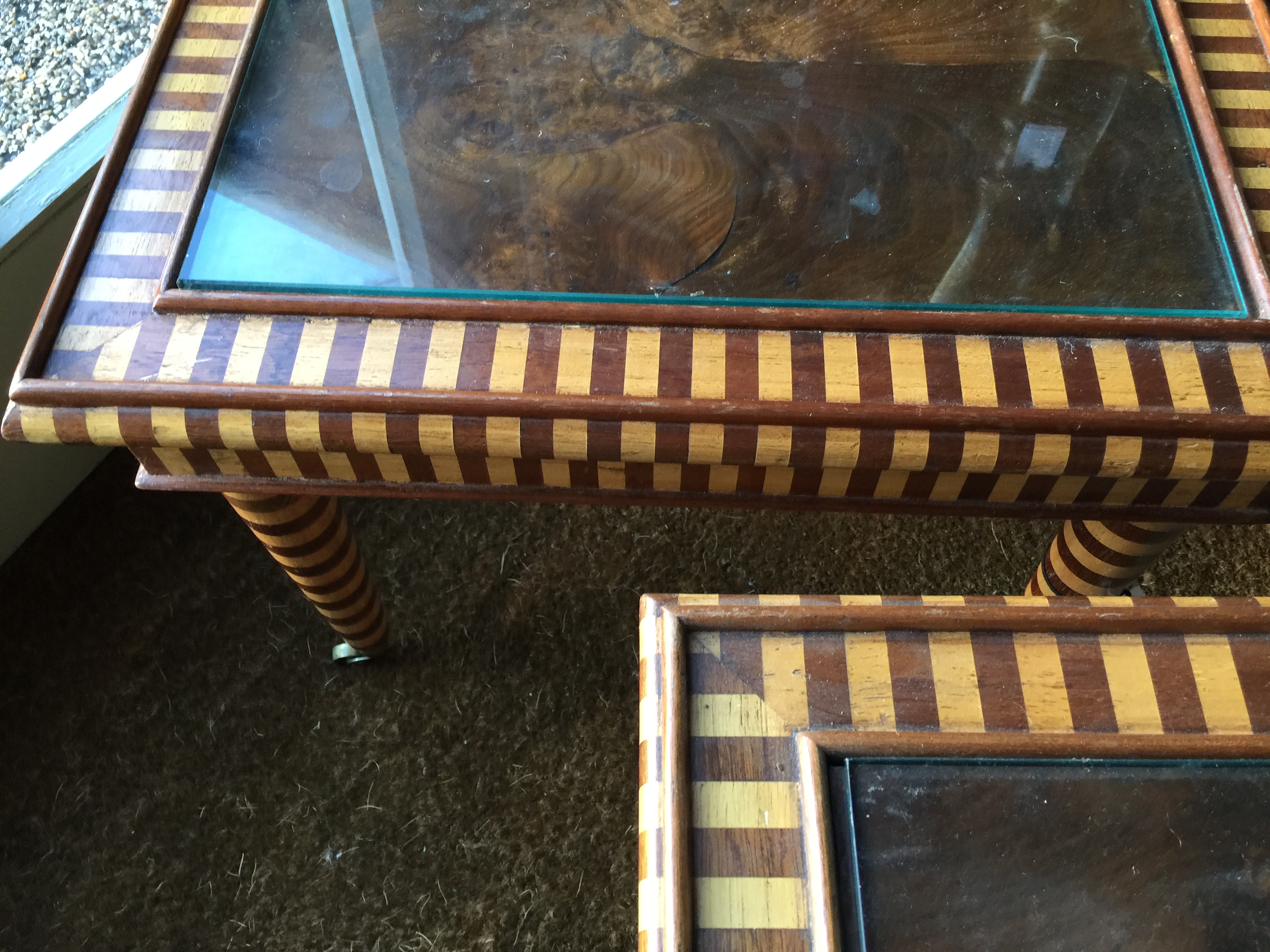 A pair of beechwood and mahogany rectangular low tables - Image 9 of 12