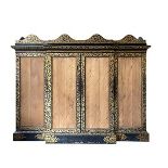 A breakfront Chinoiserie decorated export lacquer press cupboard circa 1840