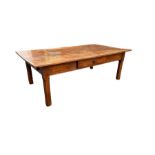 A 19th century French cherry, ash and chestnut farmhouse table