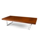 Trevor Chinn & Ray Leigh for Gordon Russell rosewood and chrome coffee table circa