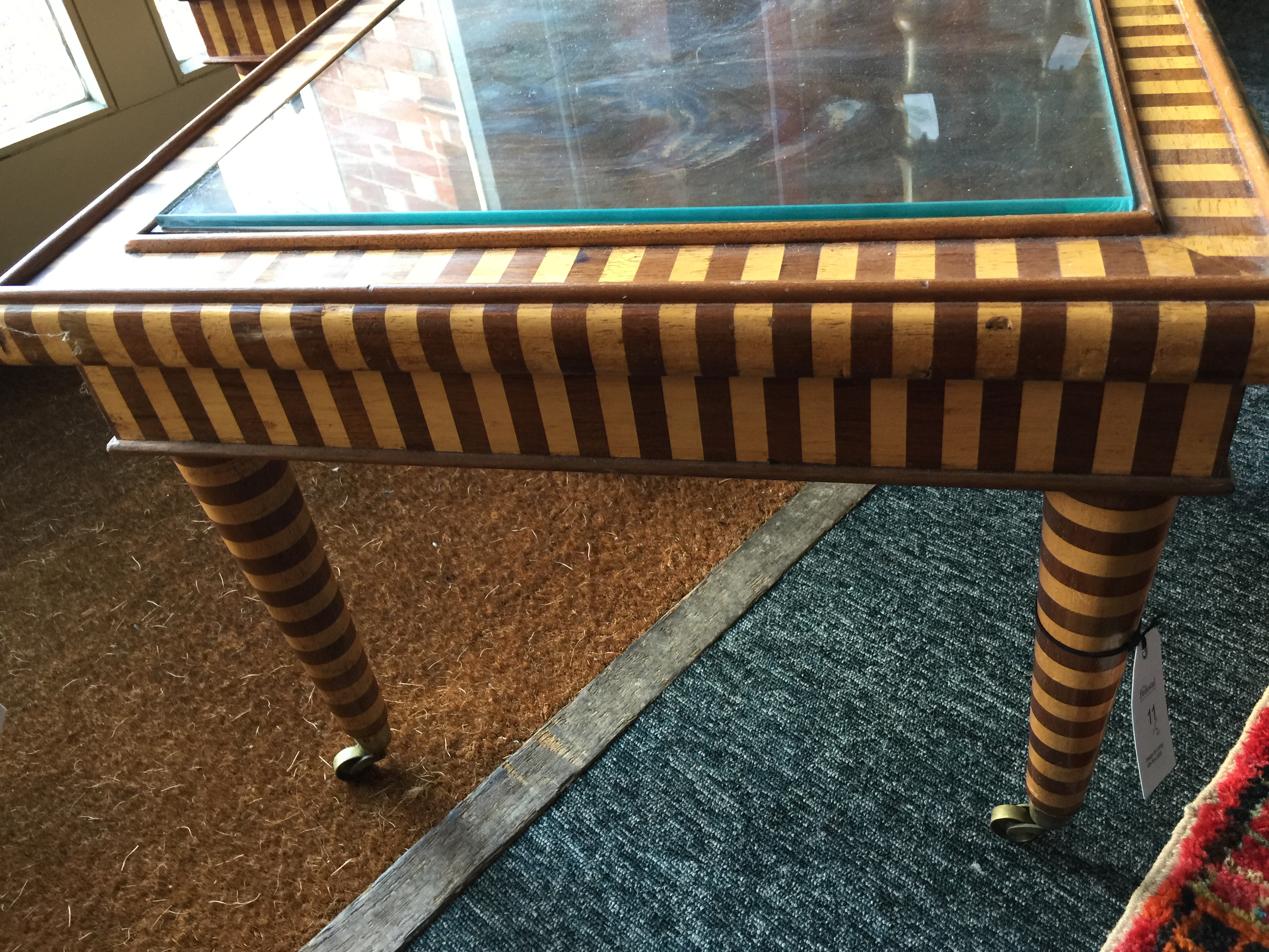 A pair of beechwood and mahogany rectangular low tables - Image 7 of 12