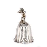 A Victorian silver novelty table bell by George Lambert for Lambert & Co., London, 1890