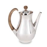 A modern silver coffee pot by Mappin & Webb, Sheffield, 1969 designed by Clements