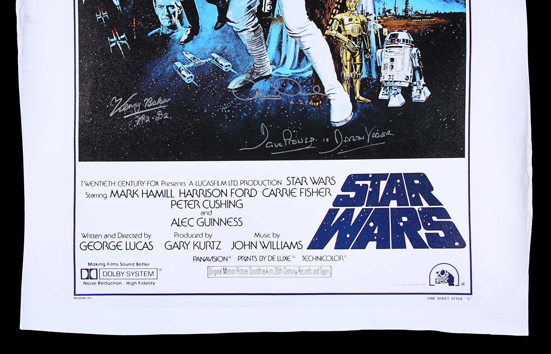 STAR WARS: A NEW HOPE (1977) - Autographed One-Sheet "Style C" Canvas Poster - Image 4 of 5