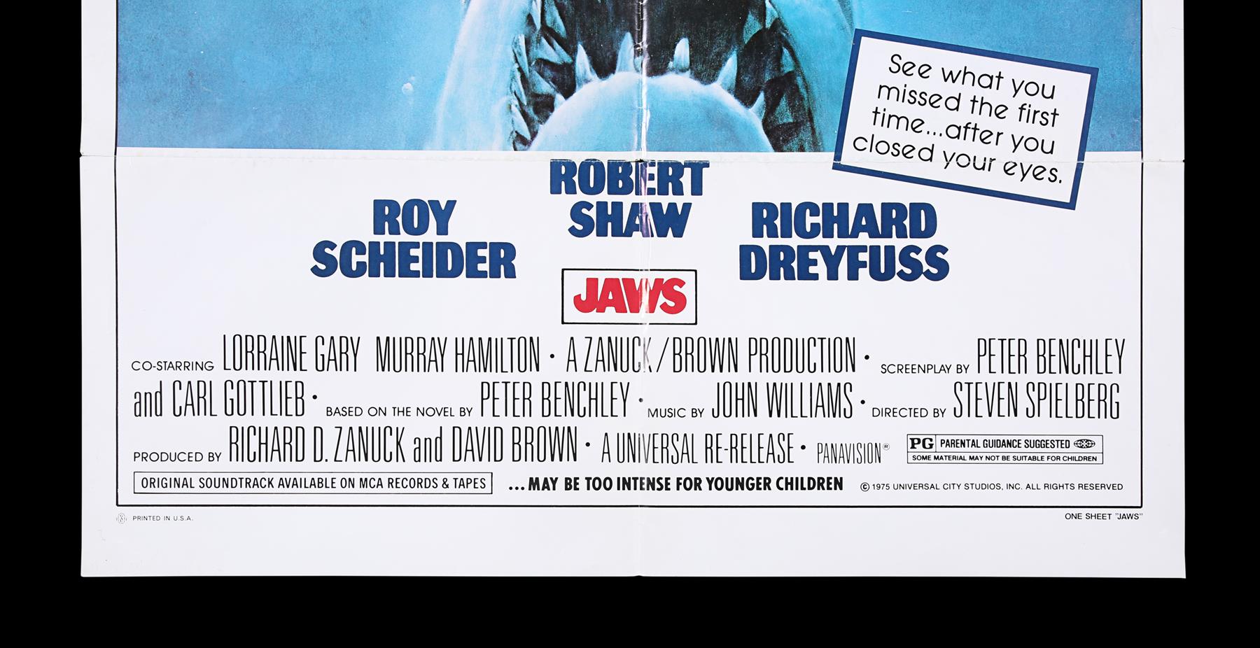 JAWS (1975) - US One-Sheet Poster, 1979 Re-release - Image 4 of 5