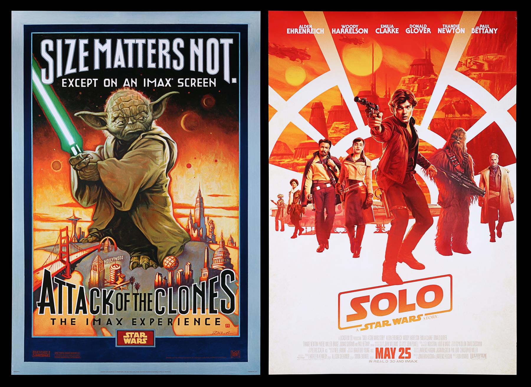 STAR WARS: ATTACK OF THE CLONES (2002) AND SOLO: A STAR WARS STORY (2018) - Two Star Wars themed Pos