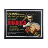 DRACULA (1958) - Framed Christopher Lee Autographed Quad Poster, 2008 Reprint
