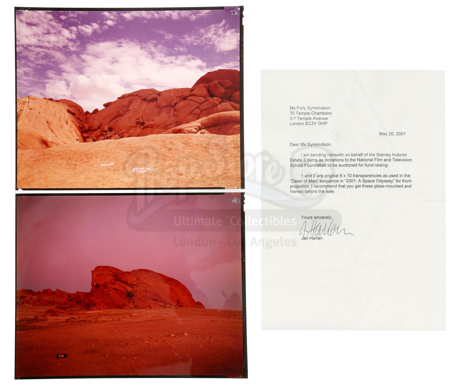 Lot #2 - 2001: A SPACE ODYSSEY (1968) - Dawn of Man Sequence Background Transparencies from Kubrick