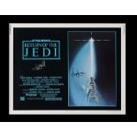 STAR WARS: RETURN OF THE JEDI (1983) - US Half Sheet Autographed by Mark Hamill and Harrison Ford