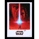 STAR WARS: THE LAST JEDI (2017) - German Poster, 2017, Autographed by Mark Hamill