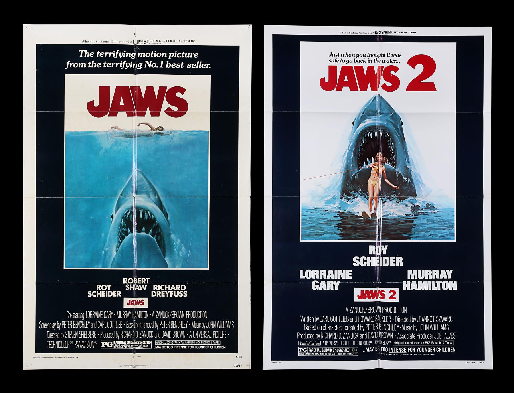 JAWS (1975), JAWS 2 (1978) - Two US One-Sheets, 1975, 1978