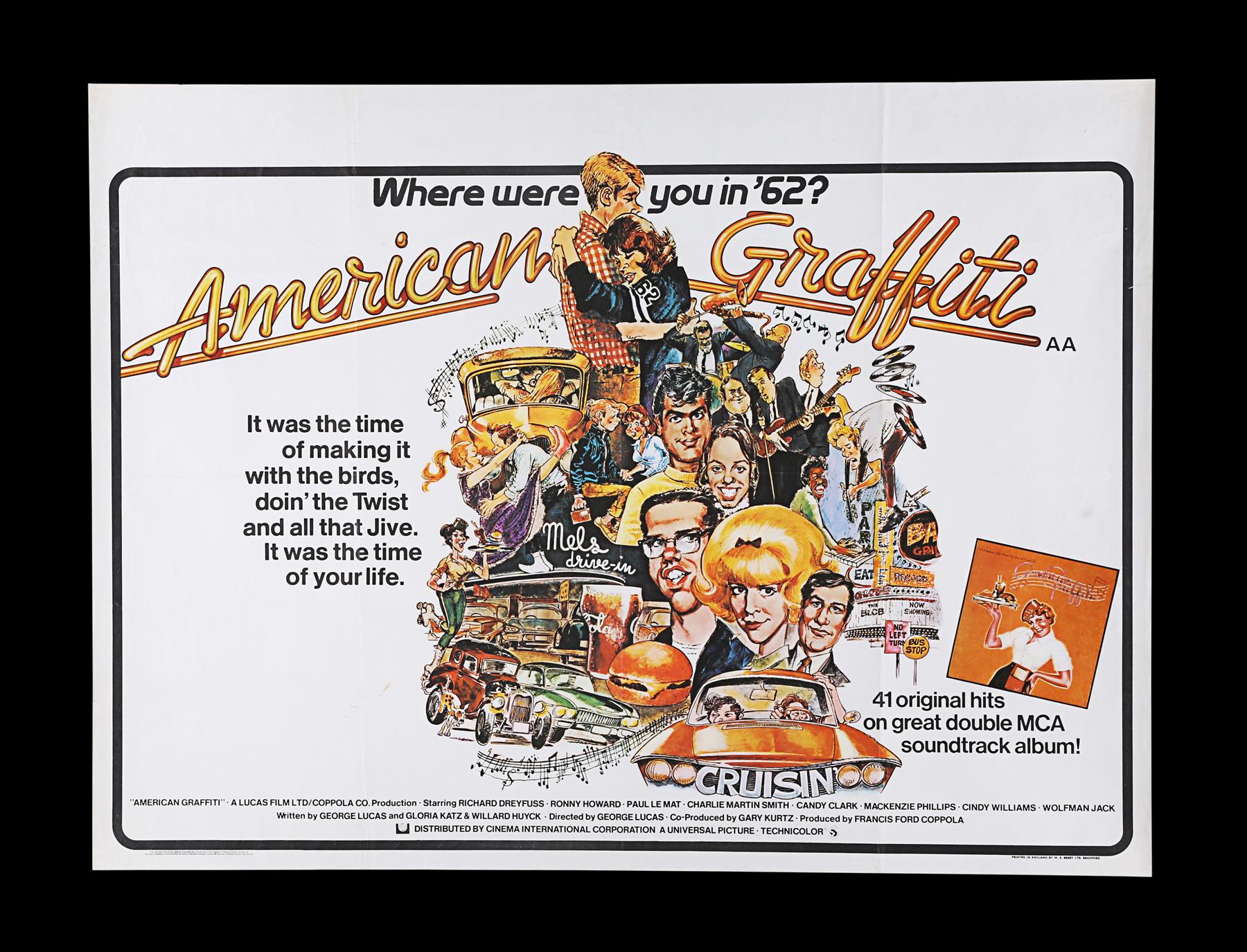 AMERICAN GRAFFITI (1973) - UK Quad, 1973