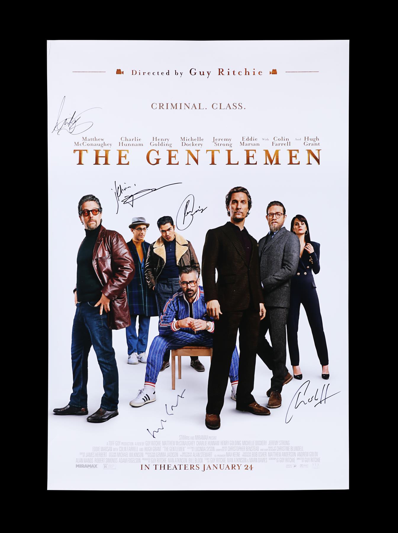 THE GENTLEMEN (2019) - US One-Sheet, 2019, Autographed by Charlie Hunnam, Hugh Grant and Others