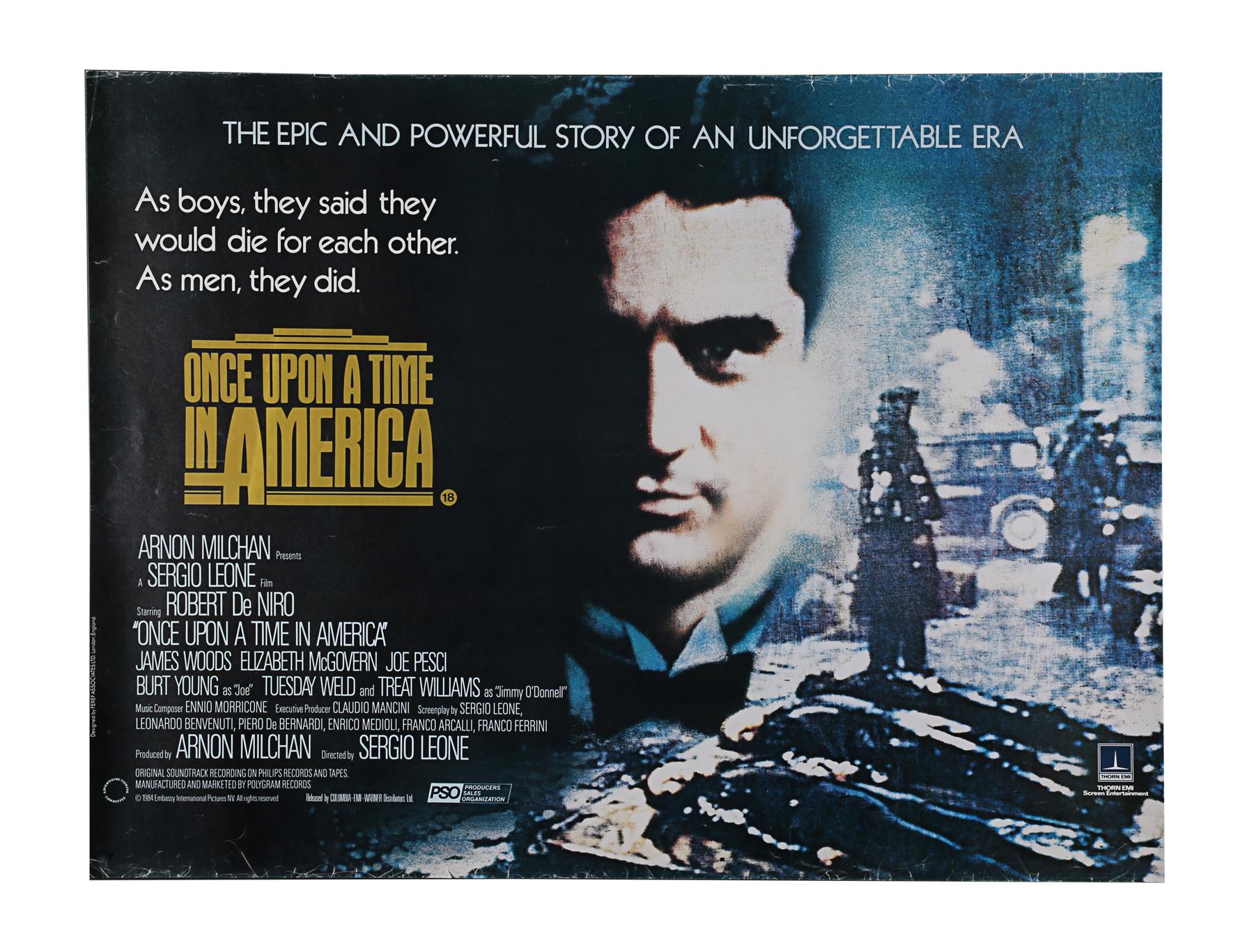 ONCE UPON A TIME IN AMERICA (1984) - UK Quad, 1984