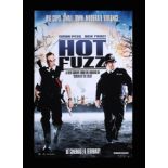HOT FUZZ (2007) - Reproduction Poster, 2007, Autographed by Simon Pegg, Nick Frost and Paul Freeman