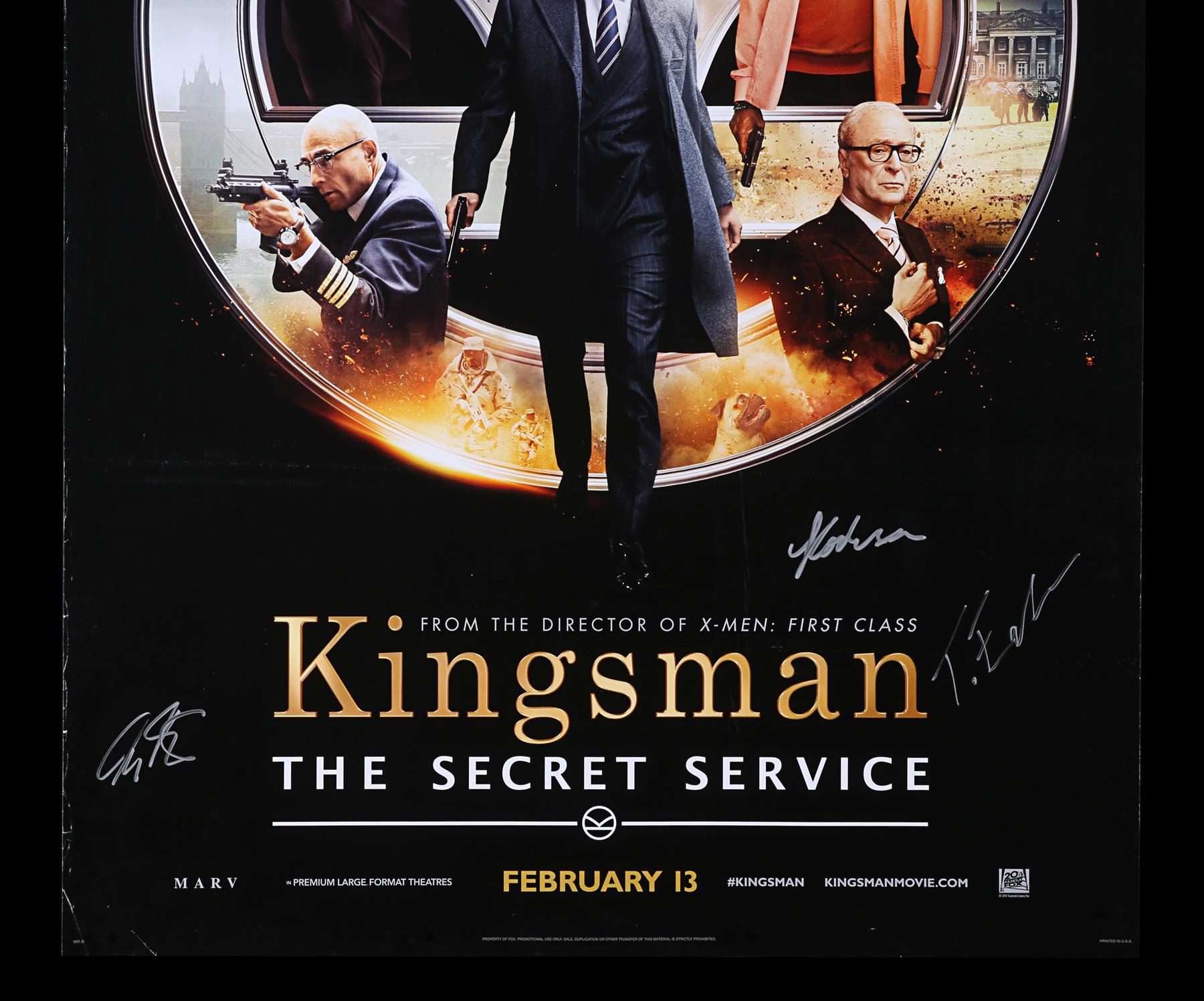 KINGSMAN: THE SECRET SERVICE (2014) - Poster Autographed by Samuel L. Jackson, Taron Egerton and Oth - Image 3 of 8