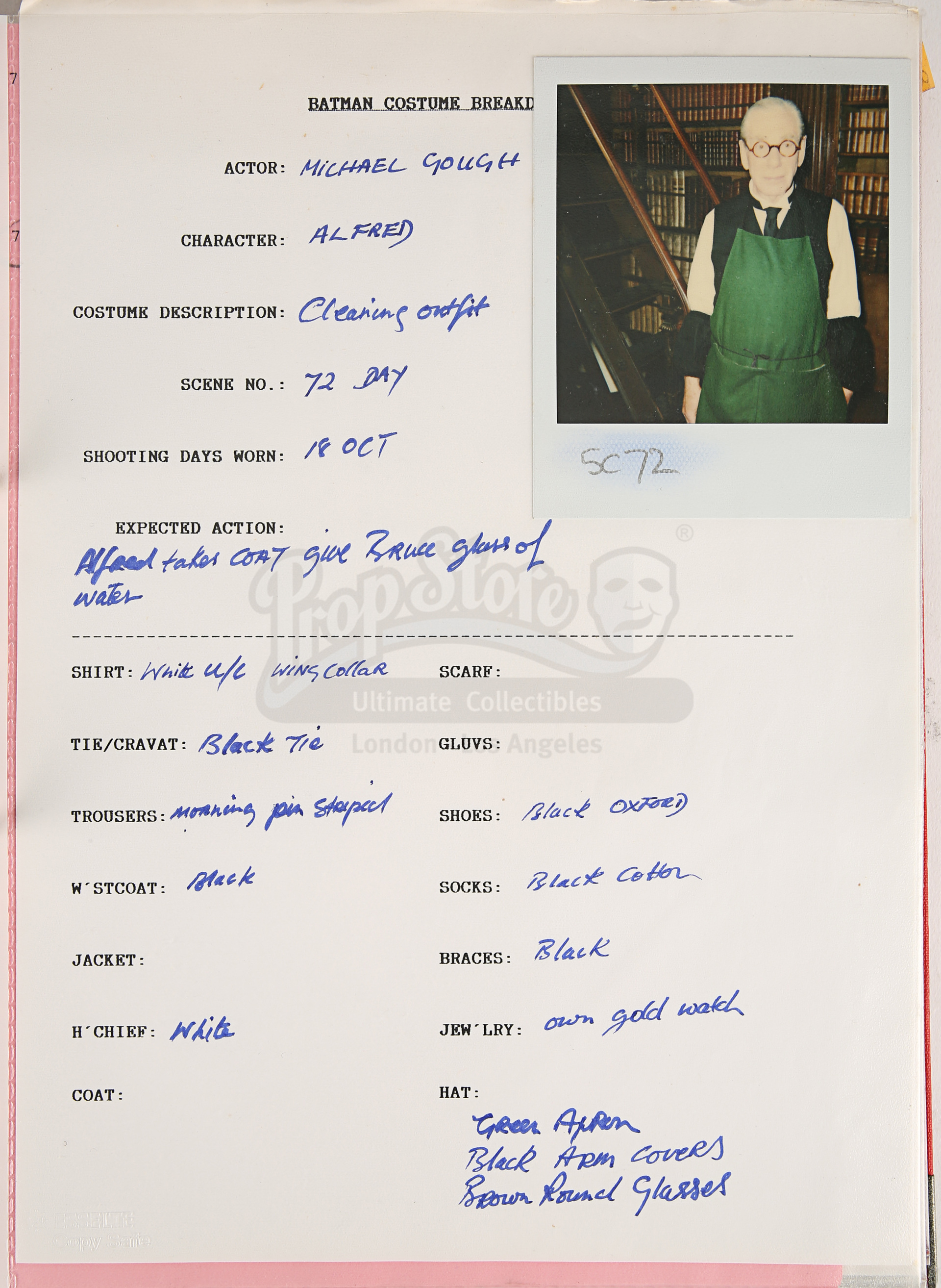 BATMAN (1989) - Costume Continuity Binder Featuring Archive of Main Cast Polaroids - Image 28 of 51