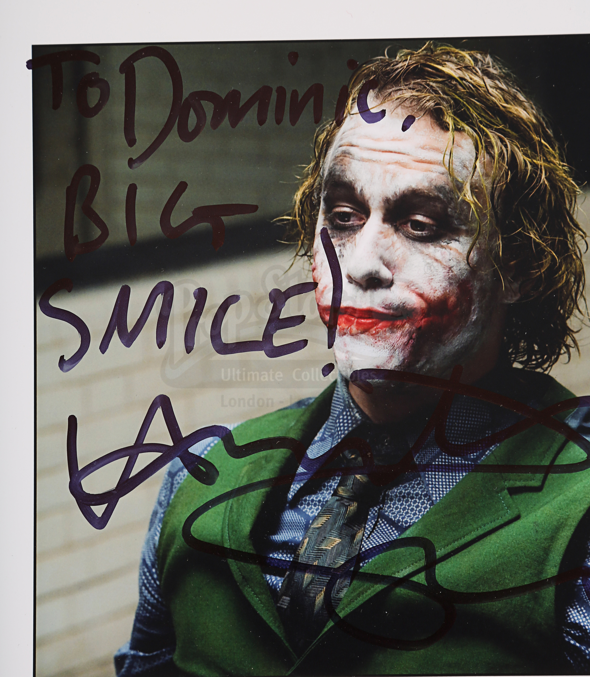 THE DARK KNIGHT (2008) - Heath Ledger 'Joker' Autographed Still - Image 2 of 3