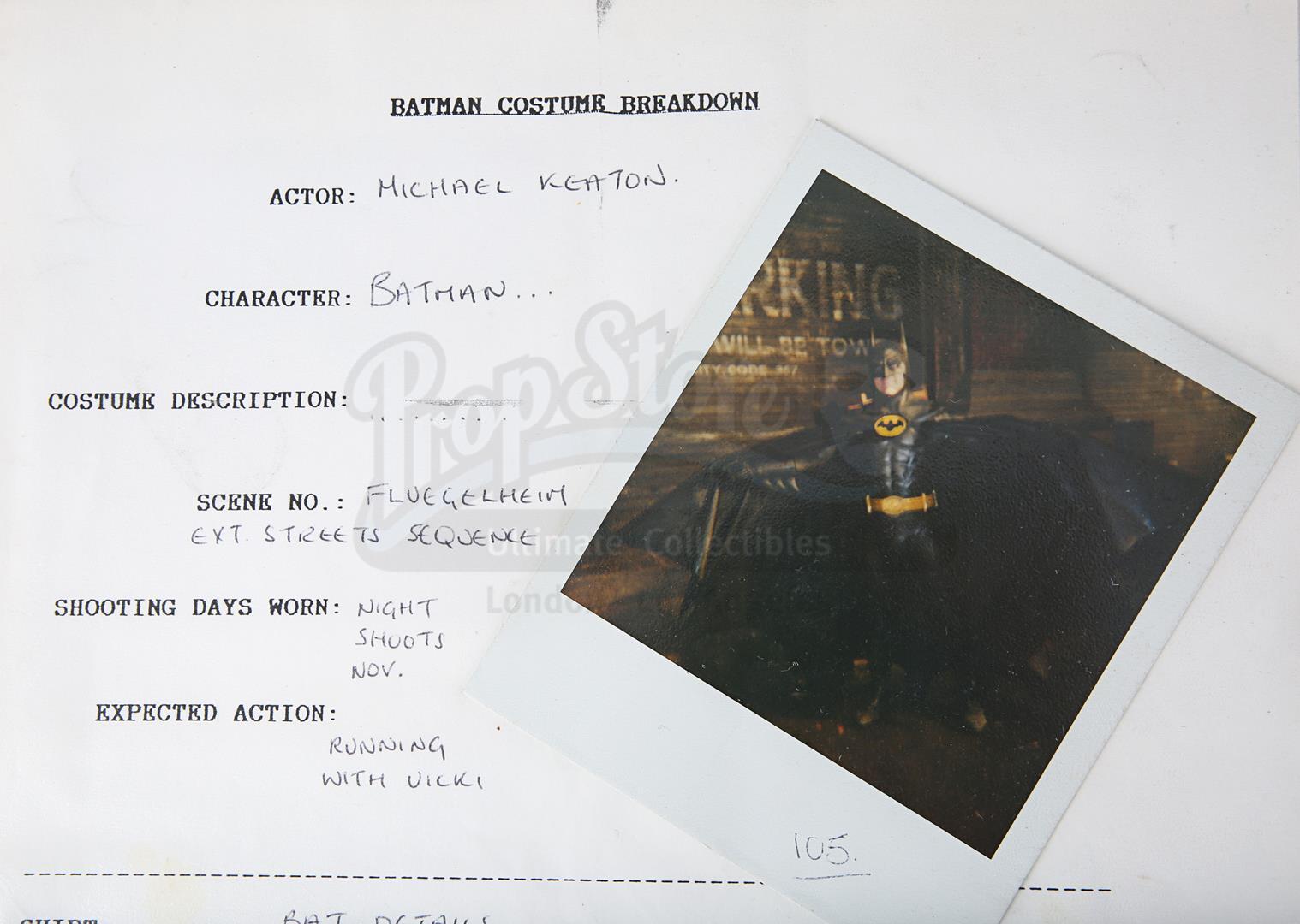 BATMAN (1989) - Costume Continuity Binder Featuring Archive of Main Cast Polaroids - Image 5 of 51