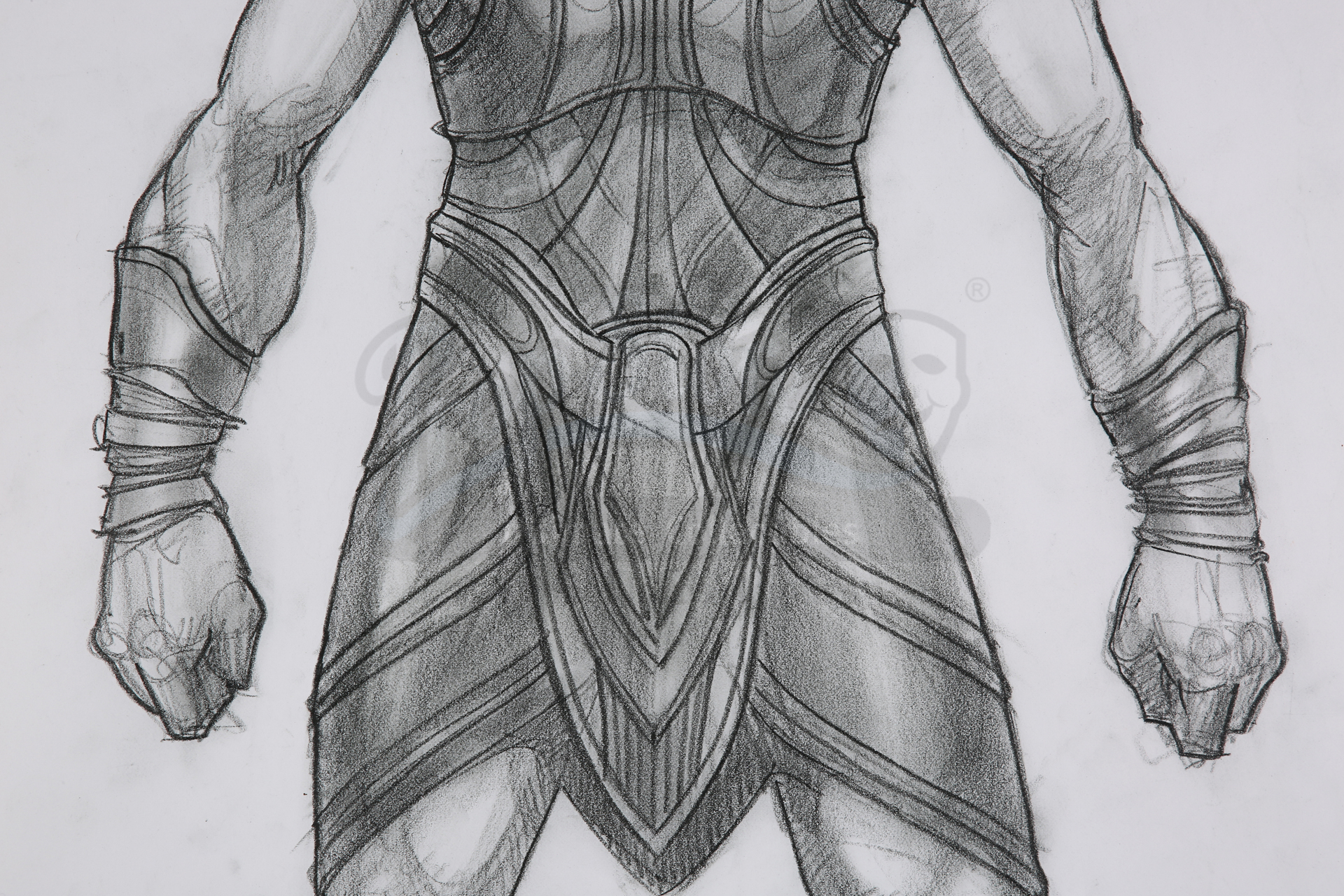 TROY (2004) - Mariano Diaz Hand-drawn Achilles (Brad Pitt) Costume Sketch - Image 7 of 9