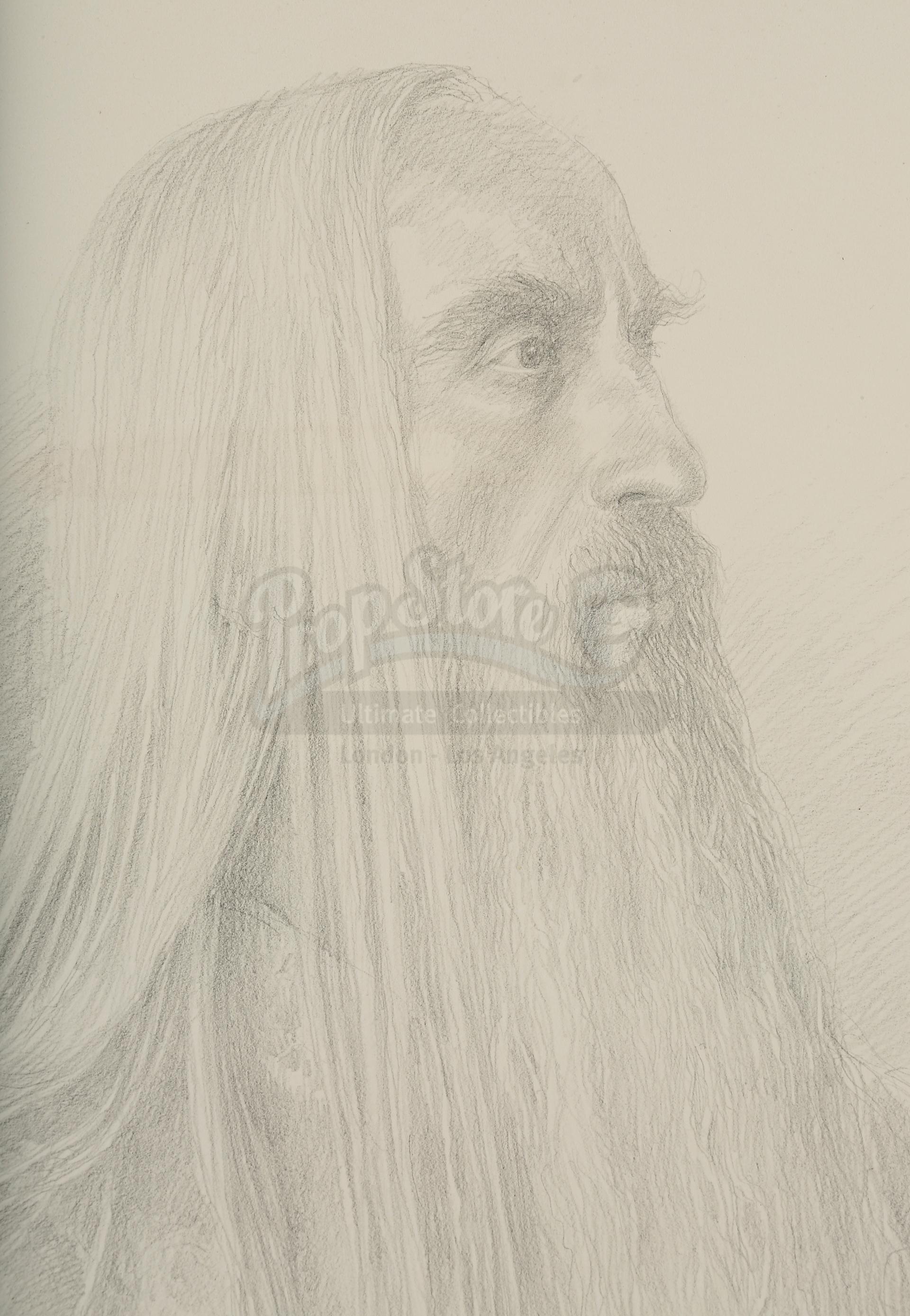 THE LORD OF THE RINGS: THE FELLOWSHIP OF THE RING (2001) - Alan Lee Saruman Pencil Sketch - Image 4 of 5